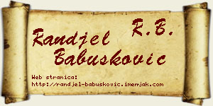 Ranđel Babušković vizit kartica